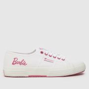 Superga 2750 barbie logo trainers in white & pink