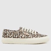 Superga 2750 leopard print trainers in black & brown