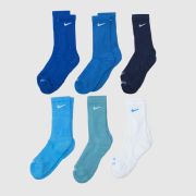 Nike blue everyday crew sock 6 pack