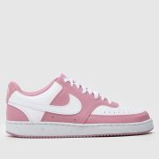 Nike court vision trainers in white & pink